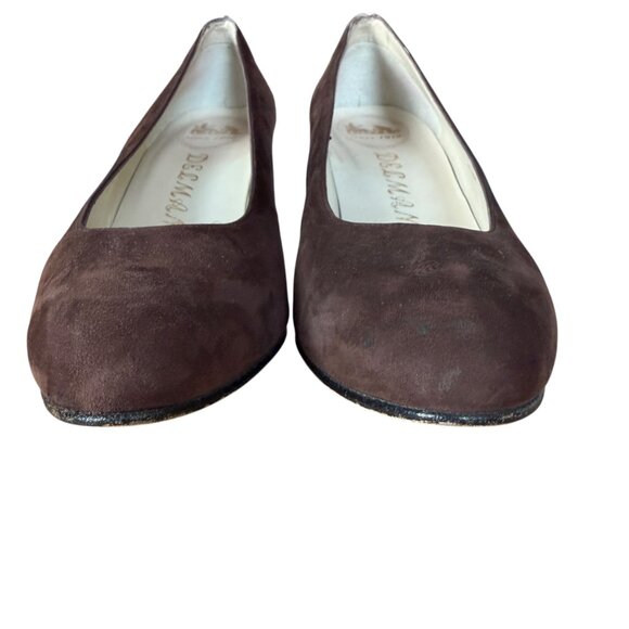 Delman brown 6 1/2M suede pumps 2.75" heel woman's shoes - Picture 6 of 11